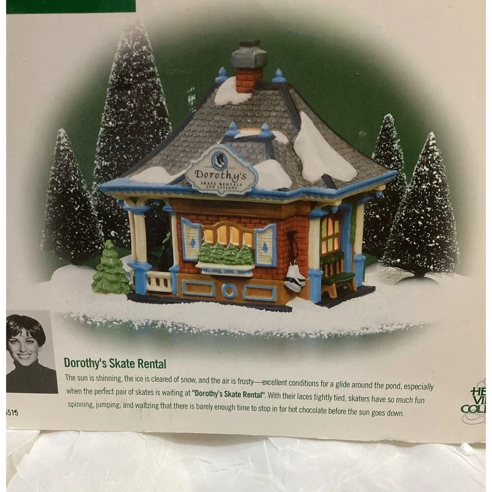 Dept 56 Christmas Lighted House Dorthy's Skate Rental Heritage Collection 1999